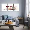 3pcs Two Glasses Of Wine And Food Wall Art Set Canvas Framed 40x60cm - High Quality Print 100% Australian Made Wall Canvas Ready to Hang - Image 3