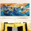 3pcs Messy Ocean Picture Wall Art Canvas Wall Art Set Canvas Framed 50x70cm - High Quality Print 100% Australian Made Wall Canvas Ready to Hang - Image 2