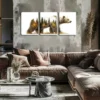 3pcs Majestic Bear Forest Close-Up Wall Art Set Canvas Framed 40x60cm - High Quality Print 100% Australian Made Wall Canvas Ready to Hang