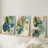 3pcs Painting Of A Monstera Plant Canvas Framed 50x70cm- High Quality Print 100% Australian Made Wall Canvas Ready to Hang - Image 2