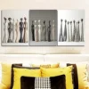 3pcs Paintings with Ceramic Figurines, Wall Art Canvas Wall Art Set Canvas Framed 50x70cm - High Quality Print 100% Australian Made Wall Canvas Ready to Hang - Image 2