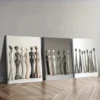 3pcs Paintings with Ceramic Figurines, Wall Art Canvas Wall Art Set Canvas Framed 50x70cm - High Quality Print 100% Australian Made Wall Canvas Ready to Hang