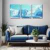 3pcs Polar Bear Above Glacier Wall Art Set Canvas Framed 40x60cm - High Quality Print 100% Australian Made Wall Canvas Ready to Hang - Image 3