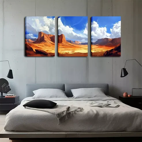3pcs Scenery with Open Sky Wall Art Set Canvas Framed 40x60cm – High Quality Print 100% Australian Made Wall Canvas Ready to Hang