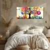 3pcs Abstract Colorful Big Tree Wall Art Set Canvas Framed 40x60cm - High Quality Print 100% Australian Made Wall Canvas Ready to Hang