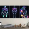 3pcs Astronauts on the Moon Wall Art Set Canvas Framed 40x60cm - High Quality Print 100% Australian Made Wall Canvas Ready to Hang - Image 3