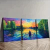 3pcs Abandoned Lake, Wall Art Set Canvas Framed 40x60cm - High Quality Print 100% Australian Made Wall Canvas Ready to Hang