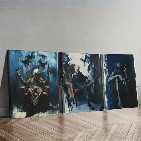 3pcs Decadent Man Series,Dark Themed Wall Art Set Canvas Framed 40x60cm – High Quality Print 100% Australian Made Wall Canvas Ready to Hang