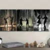 3pcs Walk in the rain Couple Wall Art Set Canvas Framed 40x60cm - High Quality Print 100% Australian Made Wall Canvas Ready to Hang - Image 3