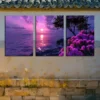 3pcs Cherry Blossom Lake Sunset Canvas Framed 50x70cm- High Quality Print 100% Australian Made Wall Canvas Ready to Hang - Image 3