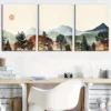 3pcs Leaf Pattern Painting Spring and Summer Wall Art Set Canvas Framed 40x60cm - High Quality Print 100% Australian Made Wall Canvas Ready to Hang - Image 3