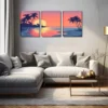 3pcs Romantic Palm Trees & Ocean View Wall Art Set Canvas Framed 40x60cm - High Quality Print 100% Australian Made Wall Canvas Ready to Hang - Image 2