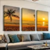 3pcs Beach Sunset View Canvas Framed 50x70cm- High Quality Print 100% Australian Made Wall Canvas Ready to Hang