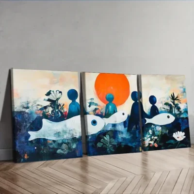 3pcs Messy character Painting Wall Art Set Canvas Framed 50x70cm - High Quality Print 100% Australian Made Wall Canvas Ready to Hang