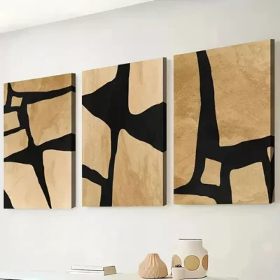 3pcs Modern Abstract Figures Irregular Geometric Wall Art Set Canvas Framed 40x60cm - High Quality Print 100% Australian Made Wall Canvas Ready to Hang