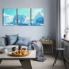 3pcs Polar Bear Above Glacier Wall Art Set Canvas Framed 40x60cm - High Quality Print 100% Australian Made Wall Canvas Ready to Hang
