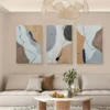 3pcs Abstract Art Prints, Modern Vintage Style Canvas Framed 50x70cm- High Quality Print 100% Australian Made Wall Canvas Ready to Hang - Image 2
