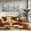 3pcs Beautiful Blooming White Flowers Wall Art Set Canvas Framed 40x60cm - High Quality Print 100% Australian Made Wall Canvas Ready to Hang - Image 2