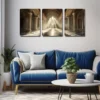 3pcs Landscape Painting with Sunlight Inside Wall Art Set Canvas Framed 40x60cm - High Quality Print 100% Australian Made Wall Canvas Ready to Hang