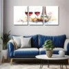 3pcs Two Glasses Of Wine And Food Wall Art Set Canvas Framed 40x60cm - High Quality Print 100% Australian Made Wall Canvas Ready to Hang - Image 2