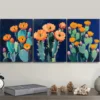 3pcs Night cactus Wall Art Set Canvas Framed 40x60cm - High Quality Print 100% Australian Made Wall Canvas Ready to Hang - Image 3