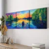 3pcs Abandoned Lake, Wall Art Set Canvas Framed 40x60cm - High Quality Print 100% Australian Made Wall Canvas Ready to Hang - Image 2