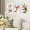 3pcs Farmhouse Animal Nursery Canvas Framed 50x70cm- High Quality Print 100% Australian Made Wall Canvas Ready to Hang - Image 2