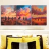 3pcs Free cowboy Painting Wall Art Set Canvas Framed 50x70cm - High Quality Print 100% Australian Made Wall Canvas Ready to Hang - Image 2