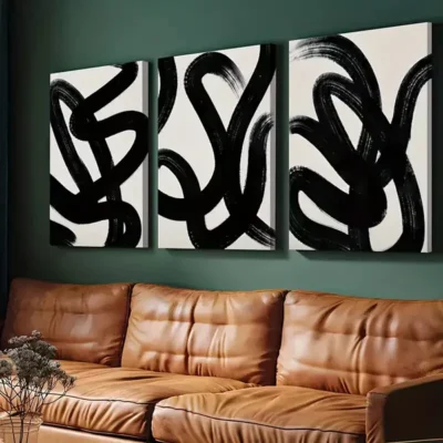 3pcs Abstract Wall Art Geometric Canvas Framed 50x70cm- High Quality Print 100% Australian Made Wall Canvas Ready to Hang