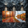 3pcs Roadway In Autumn Canvas Framed 50x70cm- High Quality Print 100% Australian Made Wall Canvas Ready to Hang