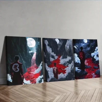 3pcs Dark Lord of hell Wall Art Set Canvas Framed 50x70cm - High Quality Print 100% Australian Made Wall Canvas Ready to Hang