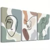 3pcsModern Minimalist Aesthetic Abstract Wall Art Set Canvas Framed 50x70cm- High Quality Print 100% Australian Made Wall Canvas Ready to Hang - Image 3
