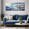 3pcs Polar Bear on Ice Wall Art Set Canvas Framed 40x60cm - High Quality Print 100% Australian Made Wall Canvas Ready to Hang - Image 2
