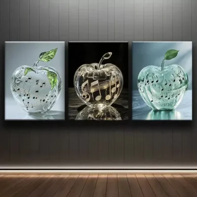 3pcs Notes Apple Canvas Framed 50x70cm- High Quality Print 100% Australian Made Wall Canvas Ready to Hang