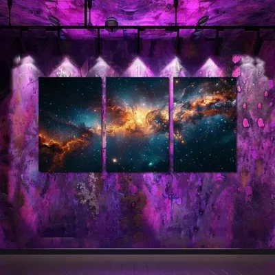 3pcs Space Nebula Starry Sky Canvas Framed 50x70cm- High Quality Print 100% Australian Made Wall Canvas Ready to Hang