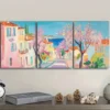 3pcs The cherry blossoms open Wall Art Set Canvas Framed 50x70cm - High Quality Print 100% Australian Made Wall Canvas Ready to Hang - Image 3