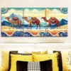 3pcs A Caravan of Camels, Wall Art Set Canvas Framed 50x70cm - High Quality Print 100% Australian Made Wall Canvas Ready to Hang - Image 2