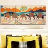 3pcs Painting A caravan of camels Wall Art Set Canvas Framed 40x60cm - High Quality Print 100% Australian Made Wall Canvas Ready to Hang - Image 2