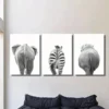 3pcs animal butt art, cartoon animal Wall Art Set Canvas Framed 40x60cm - High Quality Print 100% Australian Made Wall Canvas Ready to Hang - Image 2