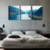 3pcs Great Mountain River Landscape Pictures Wall Art Set Canvas Framed 40x60cm - High Quality Print 100% Australian Made Wall Canvas Ready to Hang - Image 2
