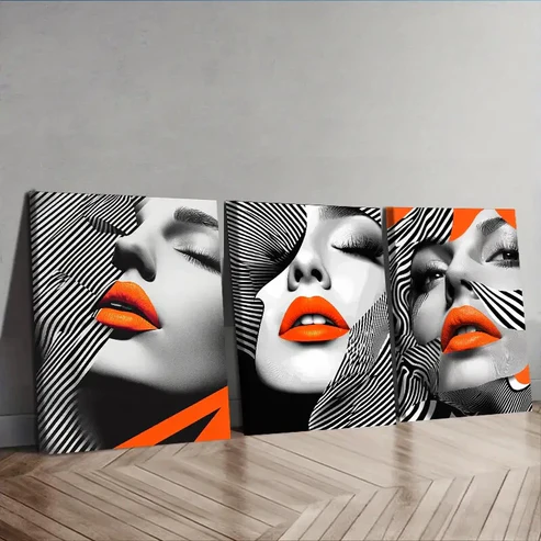 3pcs Stylish Women’S Portraits Wall Art Set Canvas Framed 40x60cm – High Quality Print 100% Australian Made Wall Canvas Ready to Hang