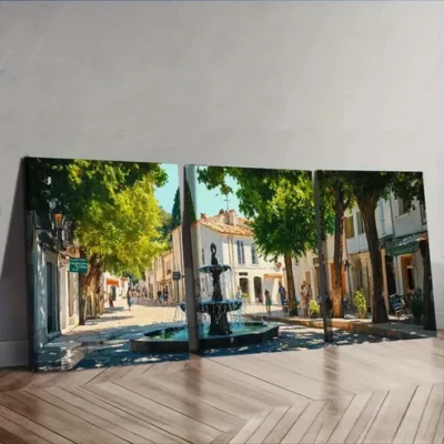 3pcs Ancient City Canal Scenes Wall Art Set Canvas Framed 40x60cm - High Quality Print 100% Australian Made Wall Canvas Ready to Hang
