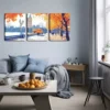 3pcs Romantic Autumn London Street Wall Art Set Canvas Framed 40x60cm - High Quality Print 100% Australian Made Wall Canvas Ready to Hang