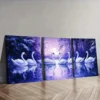 3pcs Featuring a Group of Swans on a Lake Wall Art Set Canvas Framed 40x60cm - High Quality Print 100% Australian Made Wall Canvas Ready to Hang