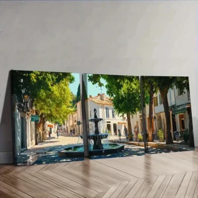 3pcs Ancient City Canal Scenes Wall Art Set Canvas Framed 50x70cm - High Quality Print 100% Australian Made Wall Canvas Ready to Hang