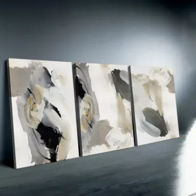 3pcs Nordic Modern Black and White Wall Art Abstract Canvas Framed 40x60cm - High Quality Print 100% Australian Made Wall Canvas Ready to Hang