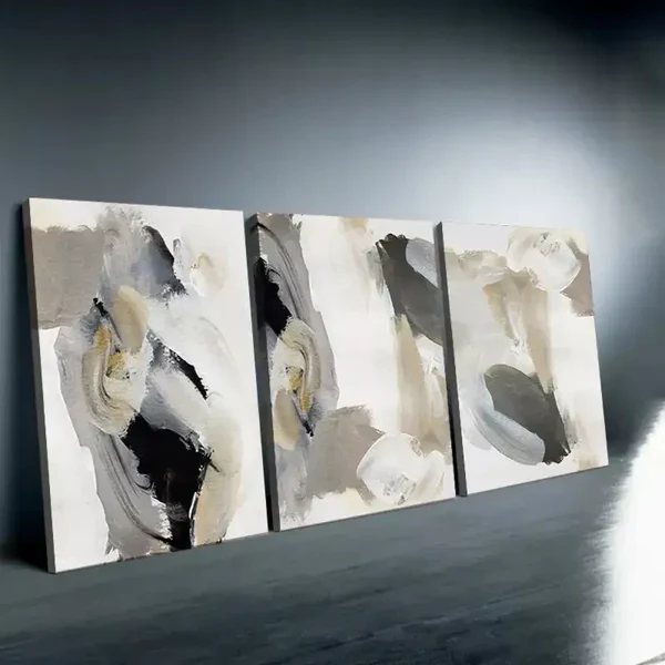 3pcs Nordic Modern Black and White Wall Art Abstract Canvas Framed 40x60cm – High Quality Print 100% Australian Made Wall Canvas Ready to Hang
