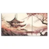 3pcs Chinese Temple Scenery Painting Style Canvas Framed 40x60cm - High Quality Print 100% Australian Made Wall Canvas Ready to Hang
