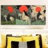 3pcs Red Sunset & White Horse Design Wall Art Set Canvas Framed 50x70cm - High Quality Print 100% Australian Made Wall Canvas Ready to Hang - Image 2