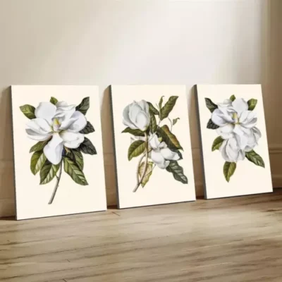 3pcs Maglia Flower Print Canvas Framed 50x70cm- High Quality Print 100% Australian Made Wall Canvas Ready to Hang